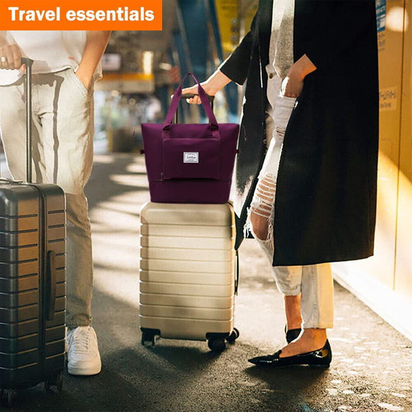 Women Large Capacity Collapsible Travel Bag Expandable Waterproof Duffel Bag New