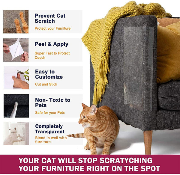 8Pcs x Large Pet Couch Protector Furniture Sofa Walls Cat Scratch Guard Shield A