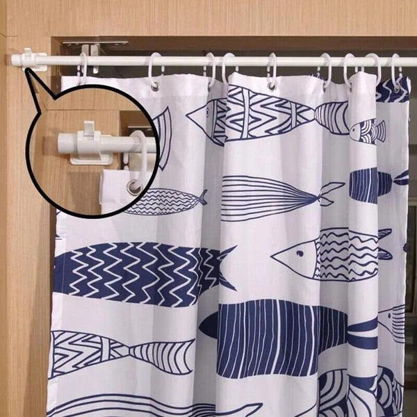 Nail-free Adjustable Curtain Pole Wall Bracket Self-adhesive Rod Holder AU