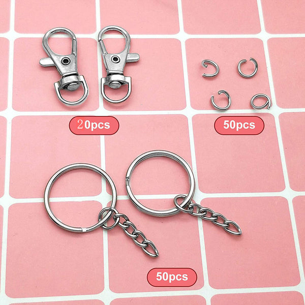 70X Swivel Lobster Clasp Clips Hook Alloy KeyRing Split Keychain Durable Diy AU