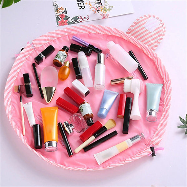 Lazy Drawstring Cosmetic Travel Magic Storage Make Up Bag Pouch Toiletry Case AU