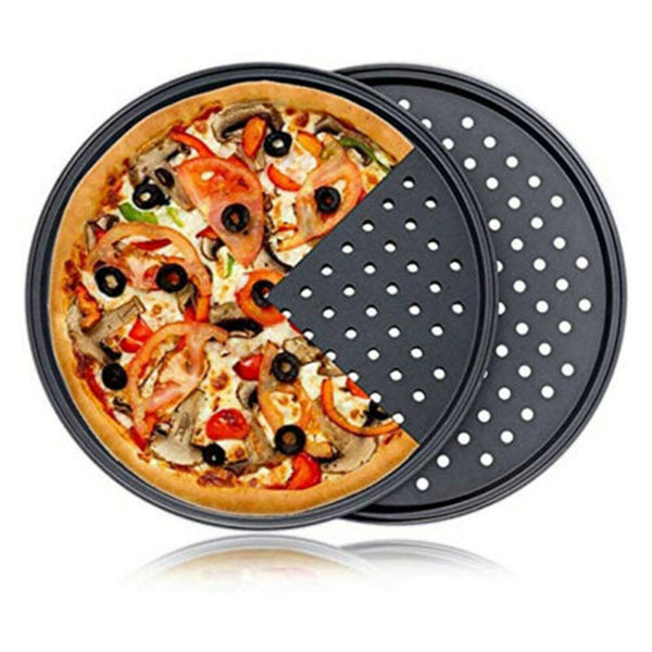 AU Pizza Pan Non-Stick Crisper Tray Oven Baking Bakeware with Holes