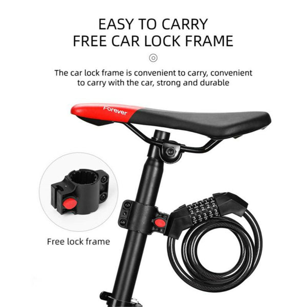 Bike Bicycle Cycling Lock 5-Digit Combination Security Cable Lock 12*1200mm AU