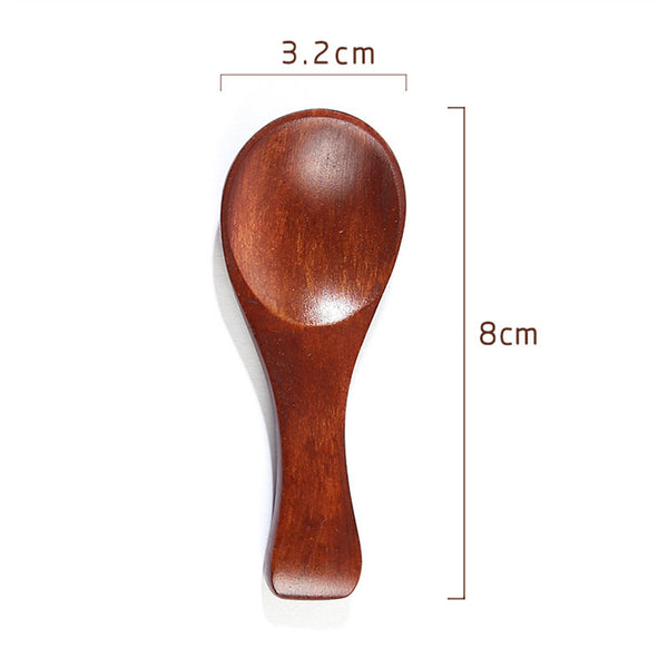 Mini Wooden Spoon Kitchen Spice Spoon Small Short Condiment Spoons Scoop