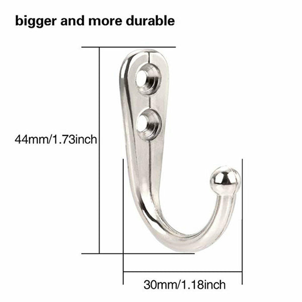 10X Hooks Wall Hanger Stainless steel Coat Hat Clothes Robe Holder Rack Hook AU