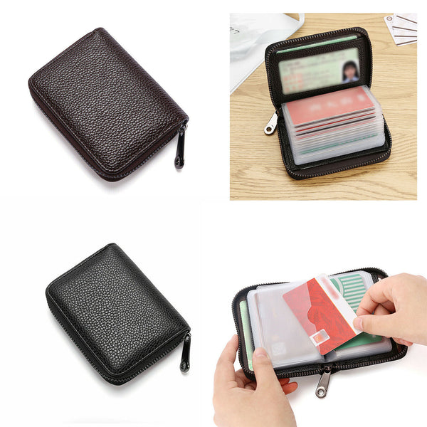 Credit Card Holder Leather Wallet RFID Blocking Pop Slim Aluminum Card Case AUS