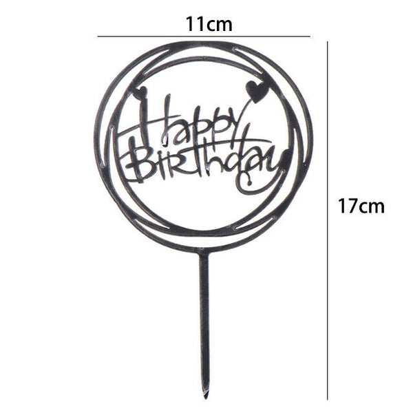 2x Happy Birthday Cake Topper Colour Printed Acrylic Party Decorations AU STOCK