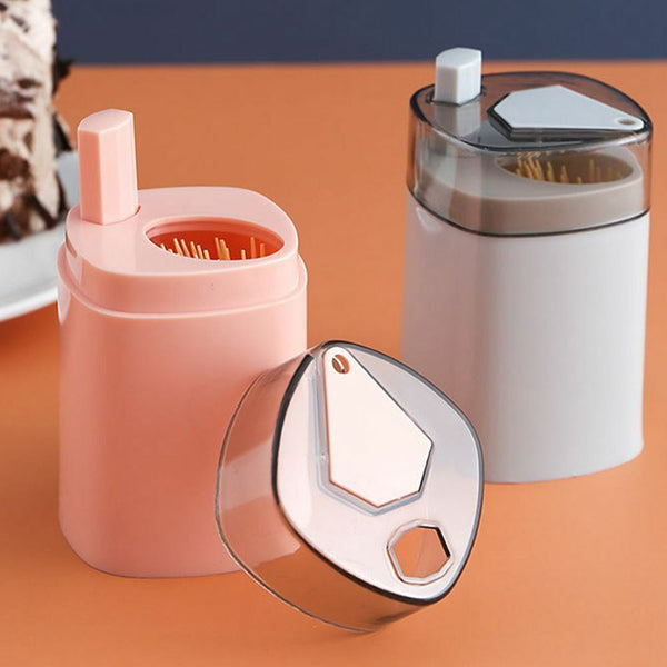 2x Automatic Pop-up Toothpick Box Holder Container Portable Toothpick Dispenser