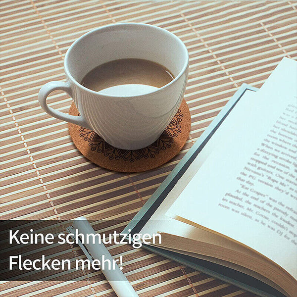 12PCS Cup Coasters Coffee Pad With Rack Nordic Mandala Round Cork Coaster New AU