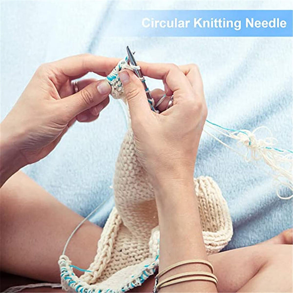 11-55X 80cm Circular Knitting Needles Set Stainless Size 1.5mm- 5mm Knit Needles