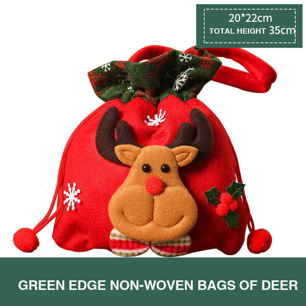 Christmas Candy Treat Bags Gift Wrapping Bag Xmas Party Drawstring Decor Bags AU