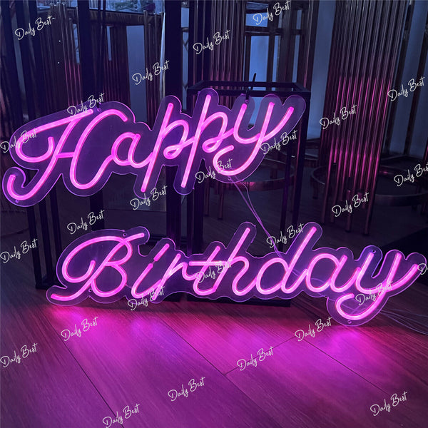 Happy Birthday RGB LED Neon Lights Sign Board Acrylic Party Wedding Event Decora
