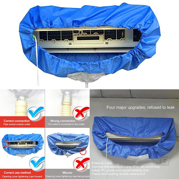 Air Conditioner Cleaning Covers Dust Washing Clean Protectors Bags Waterproof AU