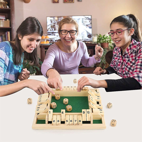 New Shut the Box Game Wooden Board Number Drinking Dice Toy Family Traditional