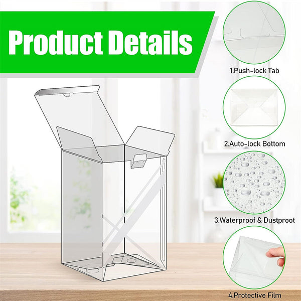 10PCS 4In Vinyl Protector Box Acid Free Plastic Seal Display Case Game Cover Box