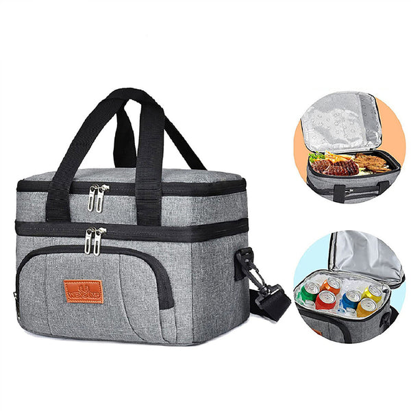 Outdoor Portable Lunch Bag Thermal Insulated Food Container Cooler Bag26x19x21CM