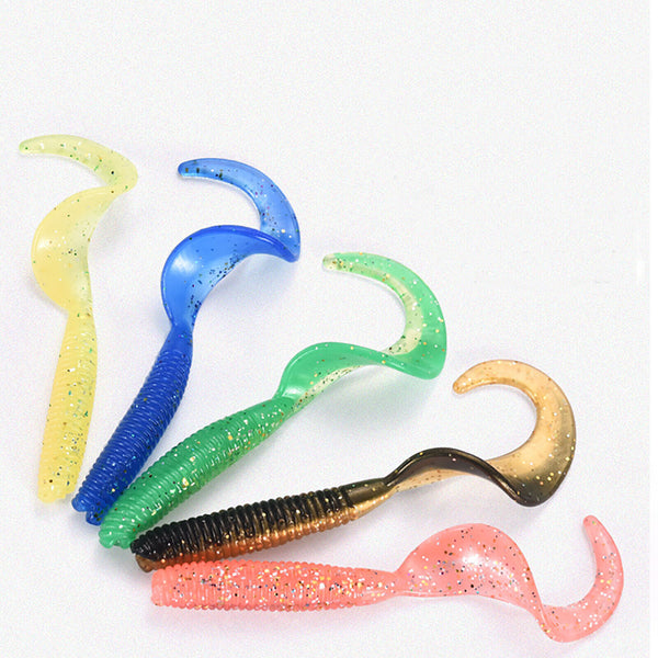 20/40x Soft Plastic Bream Fishing Lures Curly Tackle Bass Cod Tail Lure Bream AU