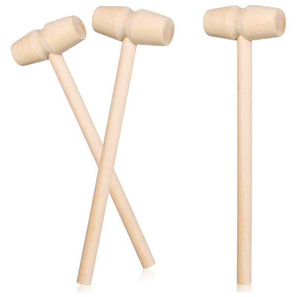 1-50X Wooden Mini Hammer Mallet Kids Flat Head Toy Carving DIY Ornaments Toy AU