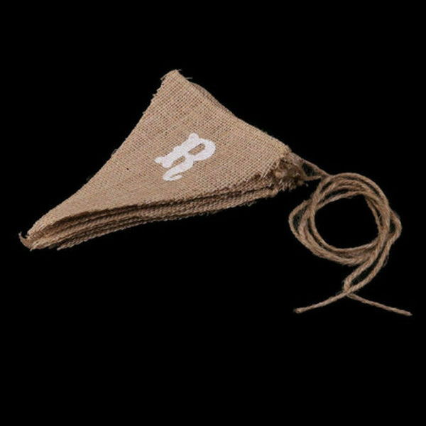 2sets Baby Shower Bunting Flag Banner Hessian Burlap Rustic Party Hanging 2.8M