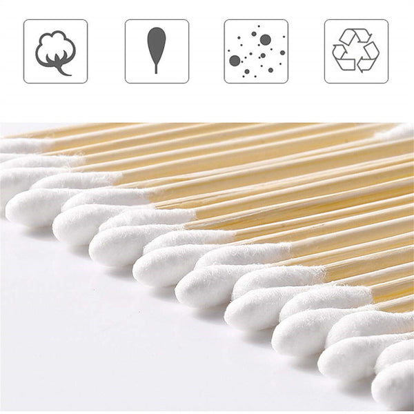 1000PCS Disposable Wooden Handle Cotton Swab Ear Buds Q-Tip Makeup Cosmetic New