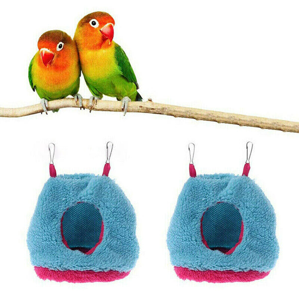 Bird Parrot Hammock Hut Practical Plush Snuggle Hanging Cave Cage Bed Tent AU