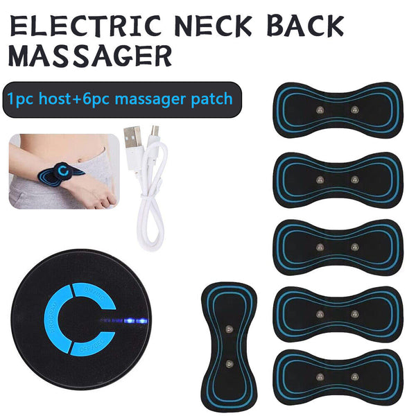 Mini Electric Neck Back Massager EMS Cervical Massage Patch Relief Pain Portable - Lets Party