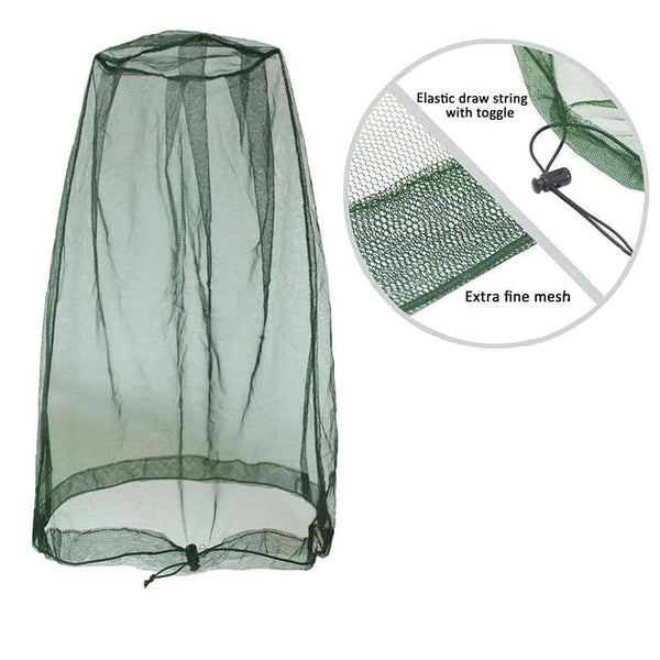 2PCS Mosquito Fly Head Net Outdoor Fishing Insect Mesh Hat Bug Mozzie Protector