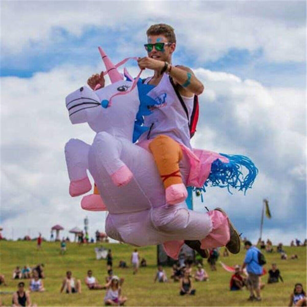 Inflatable Unicorn Costume Suit Adult Ride Novelty Fancy Dress Party Outfit Fan