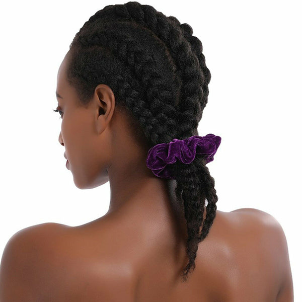 UP 24X Hair Scrunchies Flannel Velvet Hair Ties Hair Band Women Ponytail Holder