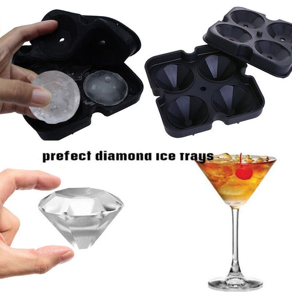 Large Ice Diamond Maker Ice Cube Tray Skull Ice Cube Cocktails Molds Whiskey