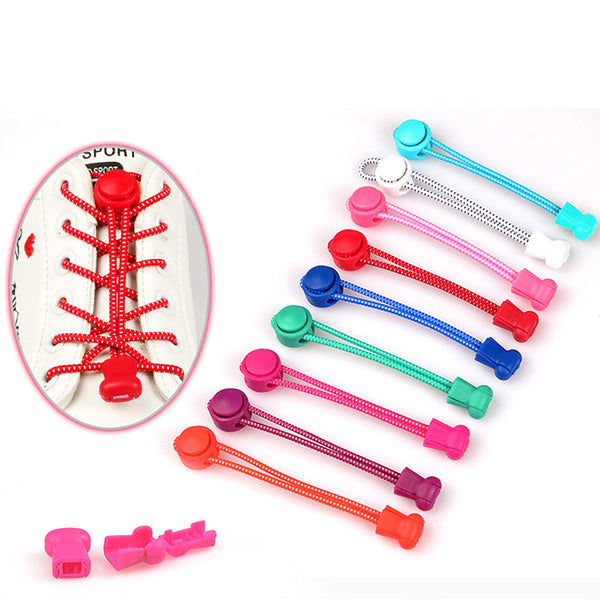 No Tie Shoe Laces Elastic Lock Lace System Lock Sports Shoelaces Runners Trainer - Lets Party