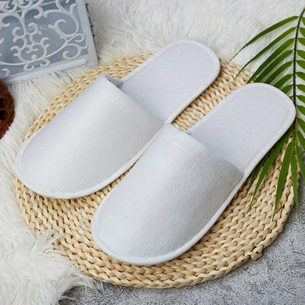 20 Pairs SPA HOTEL GUEST SLIPPERS CLOSED TOE DISPOSABLE TERRY STYLE LINEN HOUSE
