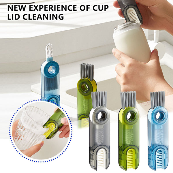 1/3pcs 3 in1 Tiny Bottle Cup Lid Detail Multi-Functional Crevice Cleaning Brush