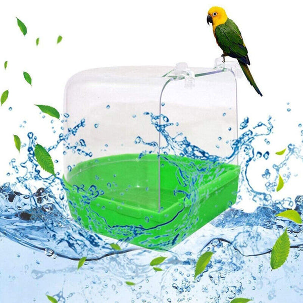 Bird Water Bath Tub For Pet Cage Hanging Bowl Parrot Birdbath Pet Cleaning AU