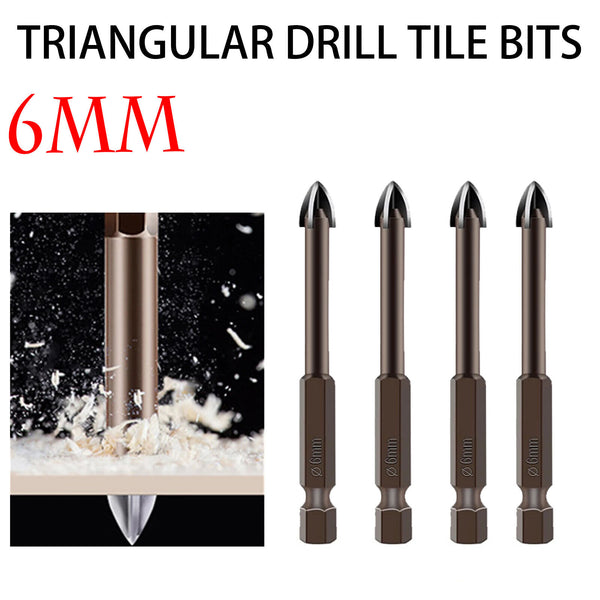 10x Marble Glass Drill Bit Tile Porcelain Drill Bit Carbide Hex Spear Head 6mm