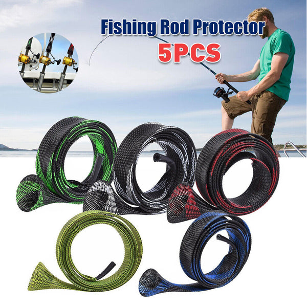 5pc Mesh Protector Sleeve Sleeve Rod Fishing Rod Sock Pole Glove Tools 170cm Hot
