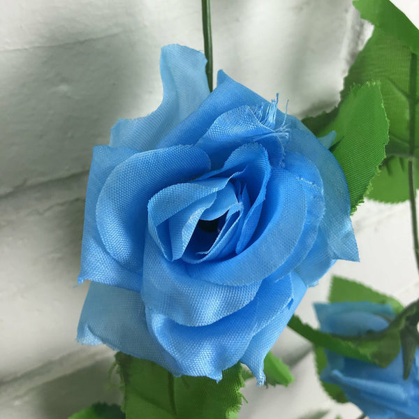 2X=4.8M Artificial Rose Garland Silk Flower Vine Ivy Wedding Yard Garden Decorti