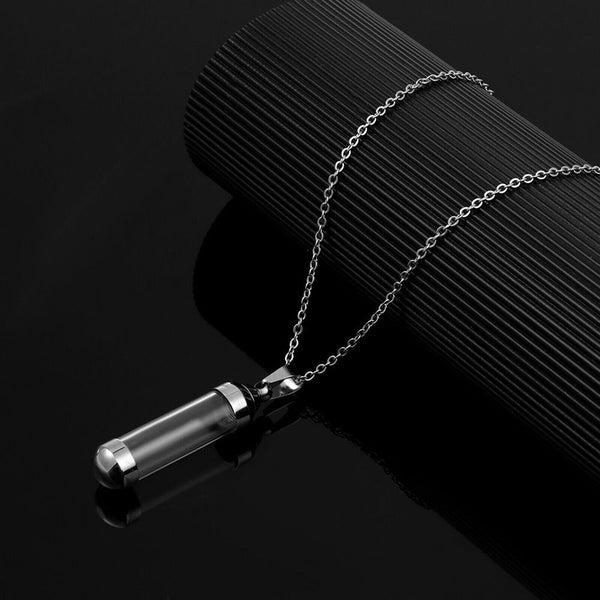 1x Jewellery Glass Vial Necklace Perfume Jars Lucky Charm Wishing Bottle Pendant