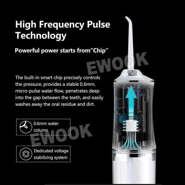 Cordless Oral Irrigator Water Jet Dental Teeth Flosser Tooth Cleaner 4 Nozzles - Lets Party