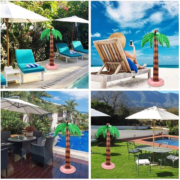 2PCS Palm Tree Hawaiian Party Supplies Beach Pool Decor Blow Up 90cm Inflatable