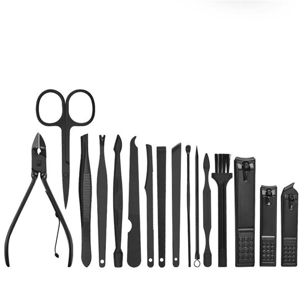 5 Styles Manicure Pedicure Set Stainless Nail Clippers Kit Cuticle Grooming Case