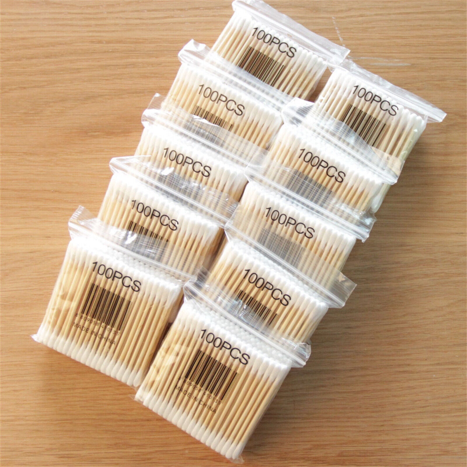 1000PCS Disposable Wooden Handle Cotton Swab Ear Buds Q-Tip Makeup Cosmetic New