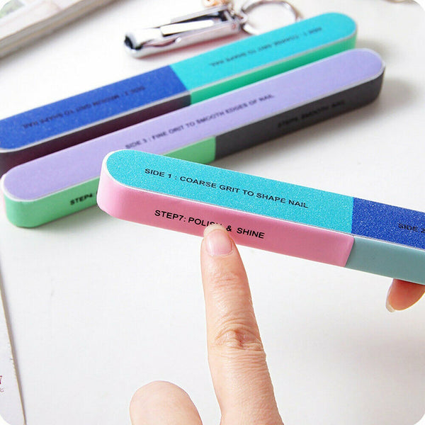 Nail Files Sanding Buffer Grit Emery Gel File Nails Filer Art Pedicure Manicure - Lets Party