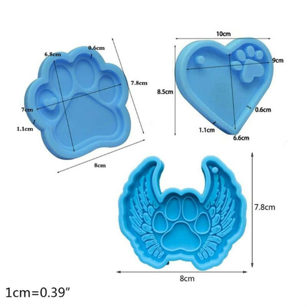 Cute Dog Paw Keychain Epoxy Resin Mold Earrings Pendant Casting Silicone Mould