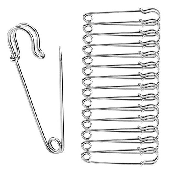 Large Safety Pins 3.5Inch 87mm Silver Tone Metal Craft Sewing Quilt Need