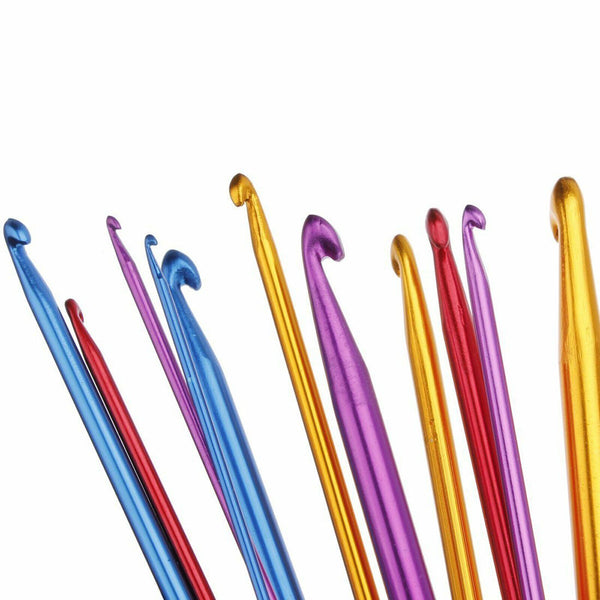 11PCS Long Tunisian Afghan Crochet Hook Aluminum Knitting Needles Tools 2mm-8mm