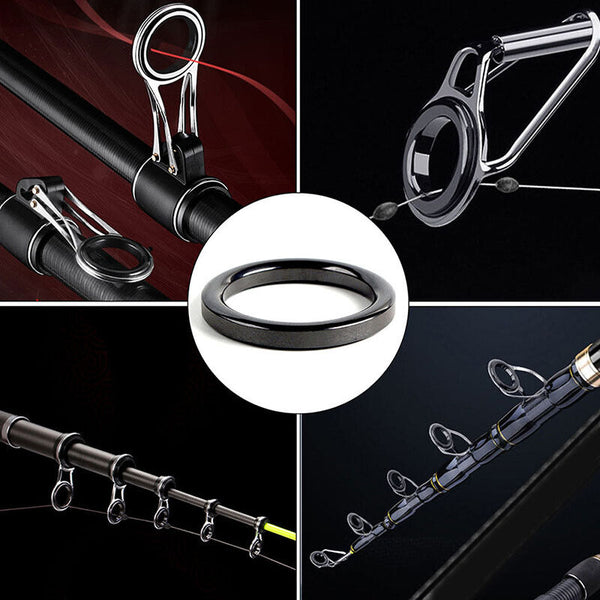 160Pcs 3.7mm-30mm Ceramic Fishing Rod Guide Rings Wear Resistant Rod Repair Kit - Lets Party
