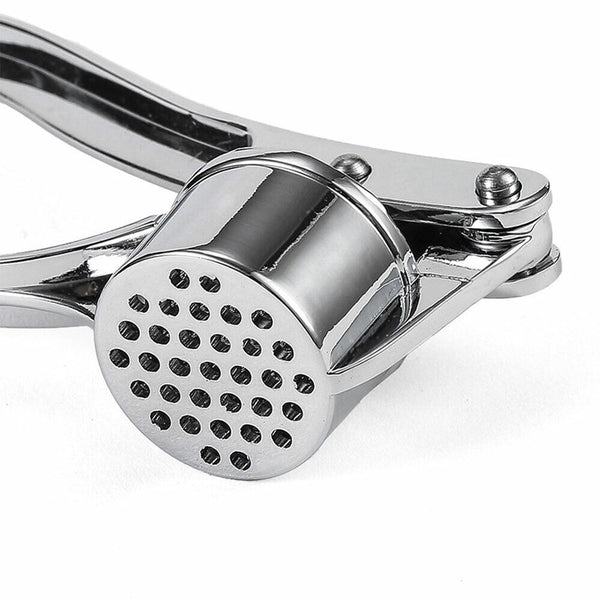 Garlic Press Crusher Stainless Steel Tool Silver Kitchen Squeezer Masher Mincer