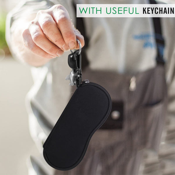 1X Light Sunglasses Soft Case Zipper Eyeglass With Belt Clip Travel Case Bag New