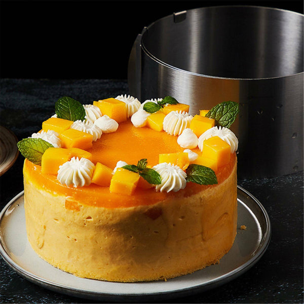 2PCS Adjustable Mousse Round Cake Mold Stainless Steel Baking Mould Baking Tool